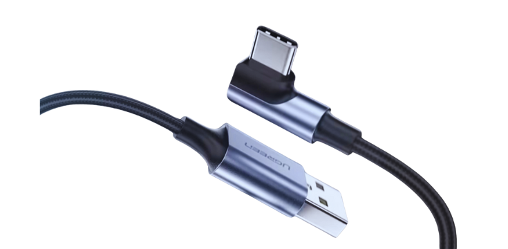 6FT 90 Degree Angle Type C USB-A Fast Charger Cable - Quick Charging Cord