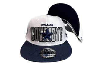 Dallas Cowboys Hat Cap Snapback White New Era Big Letters Throwback Blue Silver